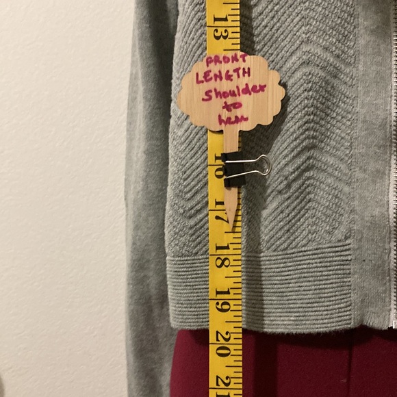 Banana Republic full zipper long sleeves gray long sleeves sweater 100% cotton - Picture 2 of 10